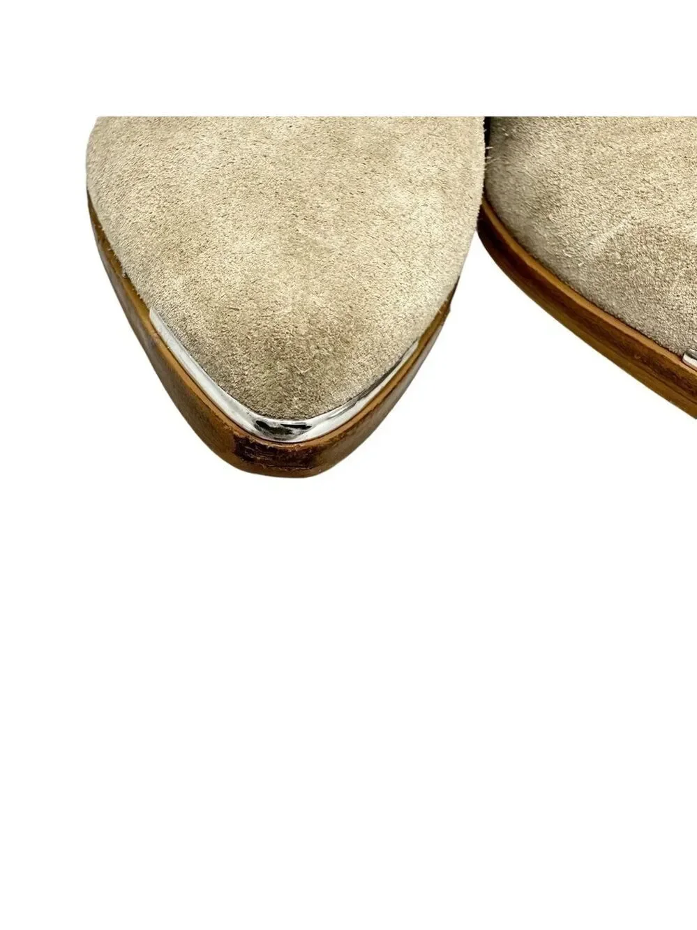 Marc Fisher Beige Yale Pointy‎ Toe Chelsea Suede Leather Women’s Bootie Size 8M